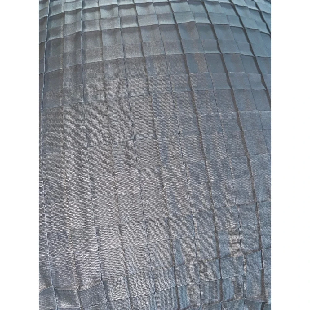 E&E Co. Ltd. Light Blue Pleated Basketweave Square Decorative Throw Pillow 16x16